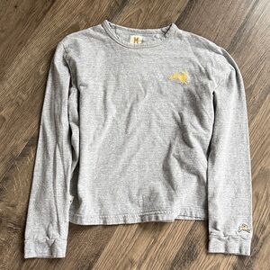Tracksmith varsity cotton long sleeve tee heather gray women's size medium